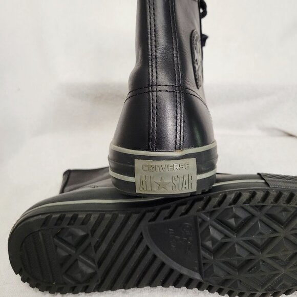 "Chuck Taylor" All Star Converse~ Men, Leather High Top- Black on Black- Size:11 - Picture 13 of 13